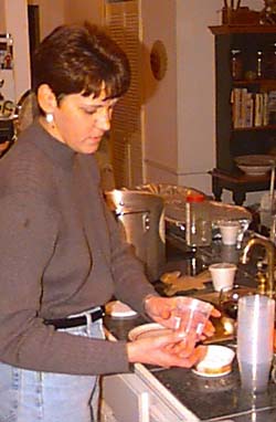 Kathleen making margaritas